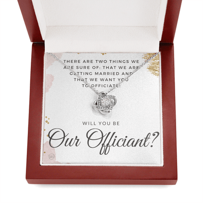 Wedding Officiant Proposal Gift | Will You Marry Us? Will You Be Our Officiant? For Friends, Best Friend Bestie Necklace Bridal Party 0131mK