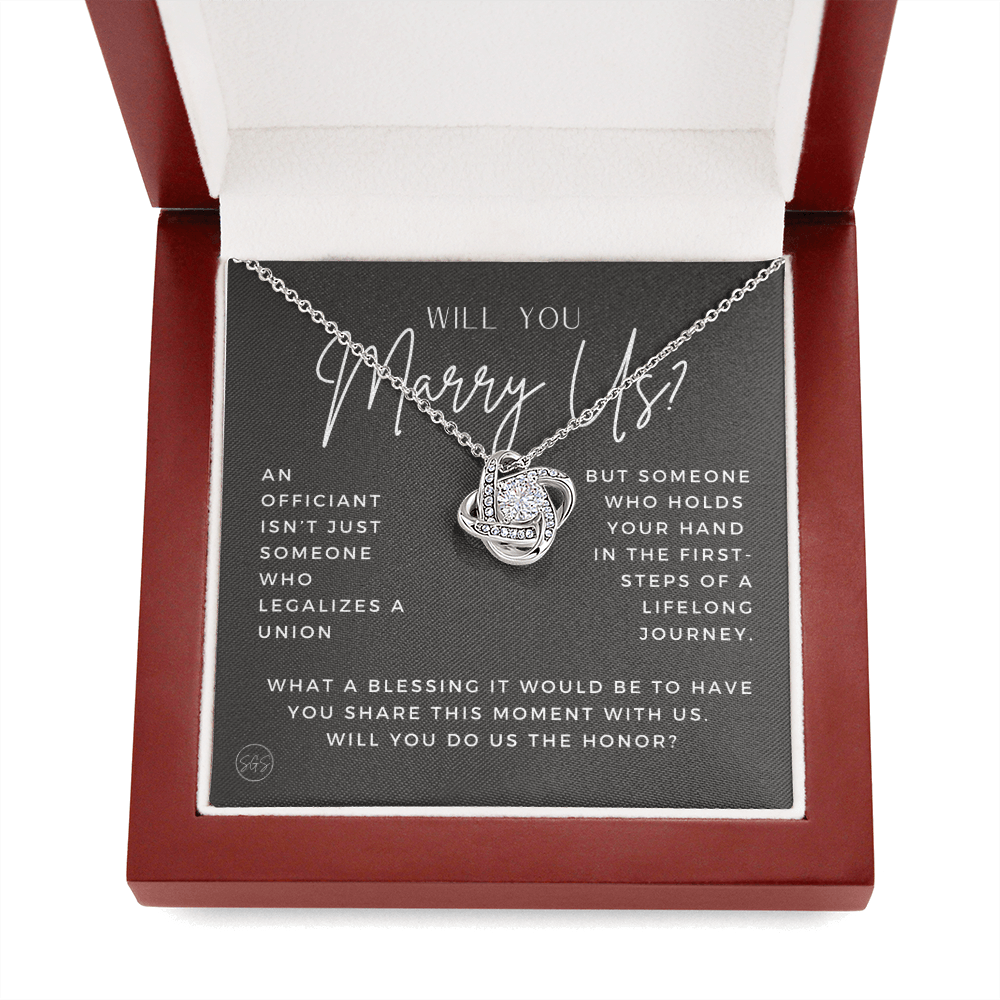 Wedding Officiant Proposal Gift | Will You Marry Us? Will You Be Our Officiant? For Friends, Best Friend Bestie Necklace Bridal Party 0131hK