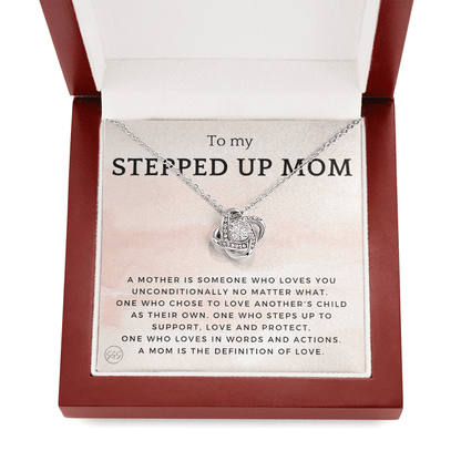 Stepped Up Mom | Gift for Stepmom, Bonus Mom, Stepmother, Grandma, Second Mama, From Step Daughter Son, Christmas, Birthday, Foster 1026aK