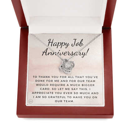 Happy Job Anniv. -  Gift from Boss, Hustle, Congrats, Thank You Gift, Employee Appreciation, Work Anniversary, Small Business Gifts, Years of Service Pink B