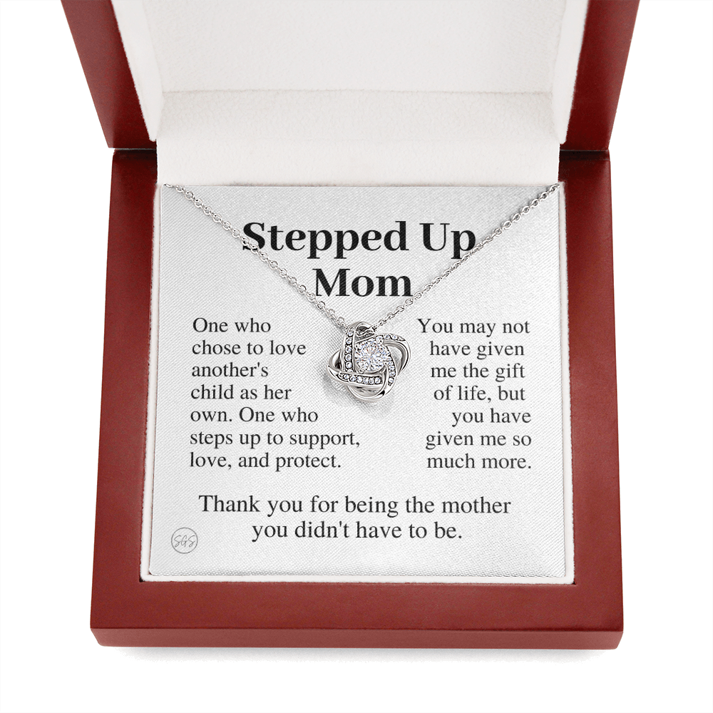 Stepped Up Mom | Gift for Stepmom, Bonus Mom, Stepmother, Grandma, Second Mama, From Step Daughter Son, Mother's Day, Birthday, Foster 125hK