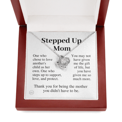 Stepped Up Mom | Gift for Stepmom, Bonus Mom, Stepmother, Grandma, Second Mama, From Step Daughter Son, Mother's Day, Birthday, Foster 125hK