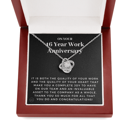 16 Year Job Anniversary Gift | Thank You Gift from Boss, Employee Work Appreciation, Co-Worker, Congrats, Years of Service AN16K