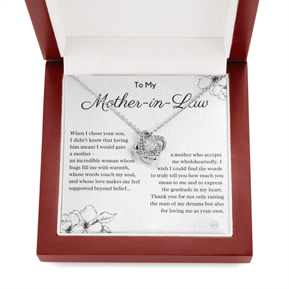 Personalized Knot Necklace for Your Mother-in-law | Mother's Day Gift, From Daughter-in-Law, Mother in Love MIL2k