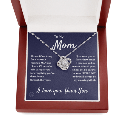 Mom - Loved Mother - Necklace | Gift for Mother From Son, Mother's Day Necklace, I'll Always Be Your Little Boy, Mom and Son