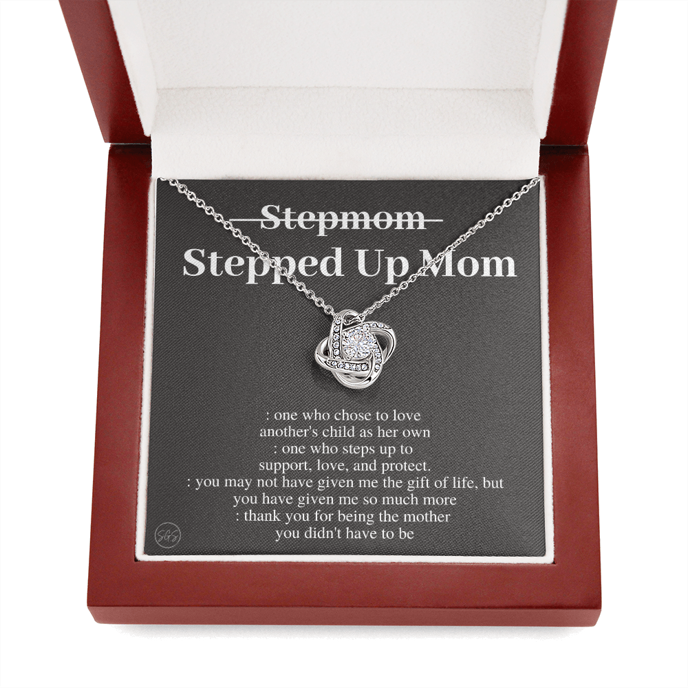 Stepped Up Mom | Gift for Stepmom, Bonus Mom, Stepmother, Grandma, Second Mama, From Step Daughter Son, Christmas, Birthday, Foster 1105dK