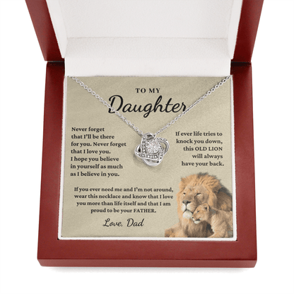 Daughter - Proud of you - Necklace | Gift for Daughter from Dad, Proud to be Your Father, Graduation Gift, Birthday, This Old Lion