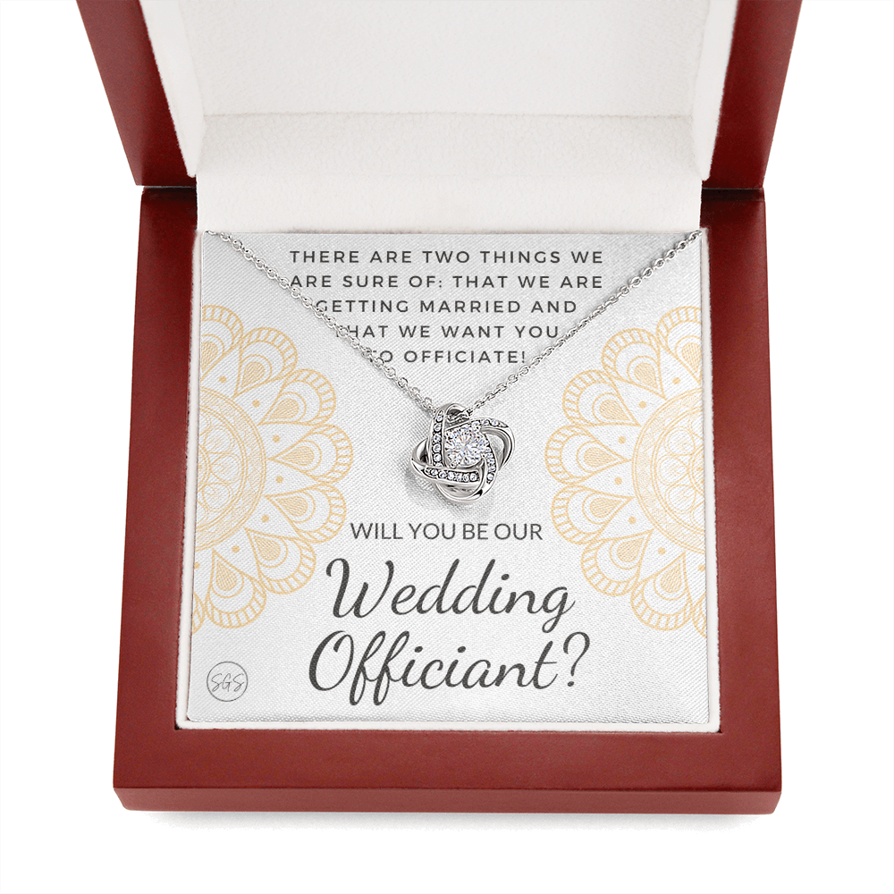 Wedding Officiant Proposal Gift | Will You Marry Us? Will You Be Our Officiant? For Friends, Best Friend Bestie Necklace Bridal Party 0131qK