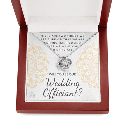 Wedding Officiant Proposal Gift | Will You Marry Us? Will You Be Our Officiant? For Friends, Best Friend Bestie Necklace Bridal Party 0131qK
