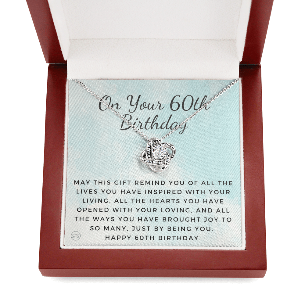60th Birthday Gift for Women | Bday Present for Mom, Stepmom, Grandma, Friend, Employee, Funny and Heartfelt Card and Necklace 2803k