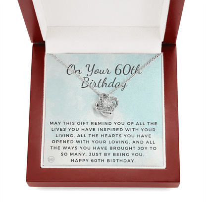 60th Birthday Gift for Women | Bday Present for Mom, Stepmom, Grandma, Friend, Employee, Funny and Heartfelt Card and Necklace 2803k