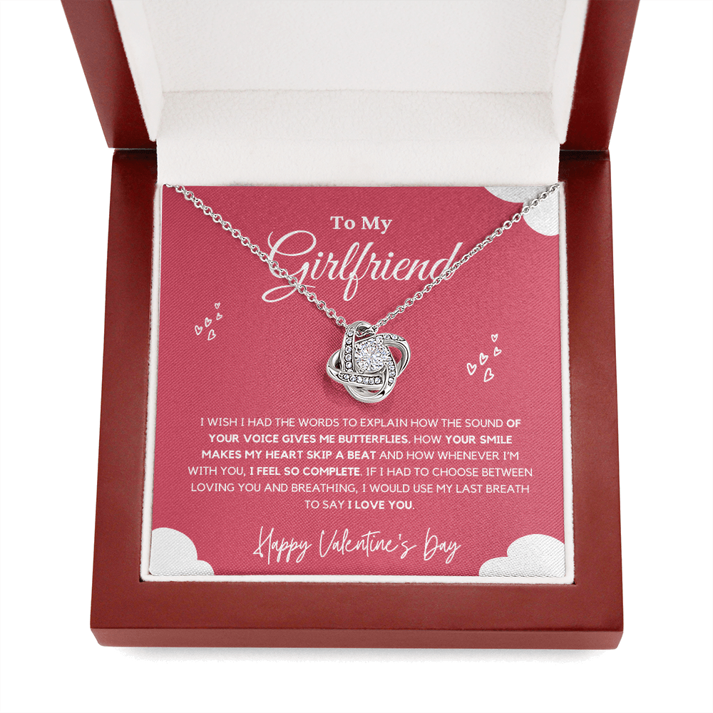 Girlfriend - Last Breath - Love Knot Necklace | Anniversary Gift for Girlfriend, From Boyfriend, From Partner, Valentine's Day Present