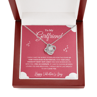 Girlfriend - Last Breath - Love Knot Necklace | Anniversary Gift for Girlfriend, From Boyfriend, From Partner, Valentine's Day Present