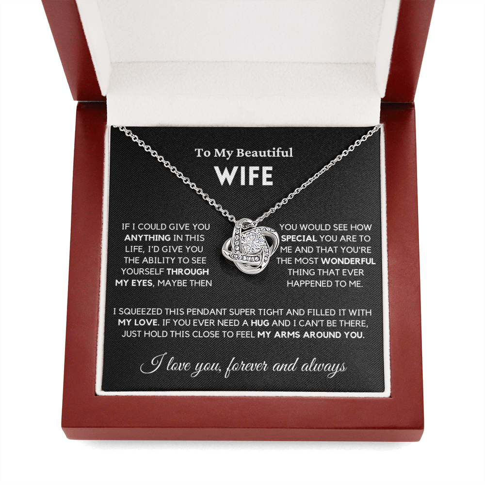Wife - Always Here - Necklace | Gift for Wife, Annviersary Gift, Valentine's Day Present, From Husband 04wb Necklace Love Knot