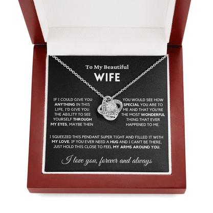 Wife - Always Here - Necklace | Gift for Wife, Annviersary Gift, Valentine's Day Present, From Husband 04wb Necklace Love Knot
