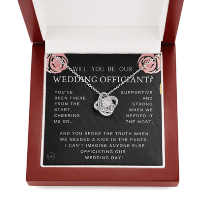 Wedding Officiant Proposal Gift | Will You Marry Us? Will You Be Our Officiant? For Friends, Best Friend Bestie Necklace Bridal Party 0131K