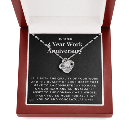 4 Year Job Anniversary Gift | Thank You Gift from Boss, Employee Work Appreciation, Co-Worker, Congrats, Years of Service AN04K