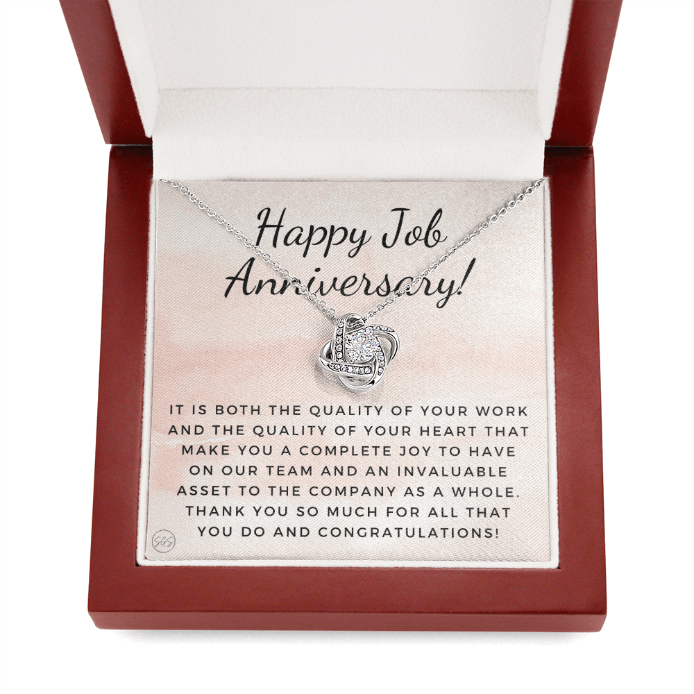 Happy Job Anniv. - Gift from Boss, Hustle, Congrats, Thank You Gift, Employee Appreciation, Work Anniversary, Small Business Gifts, Years of Service Pink C