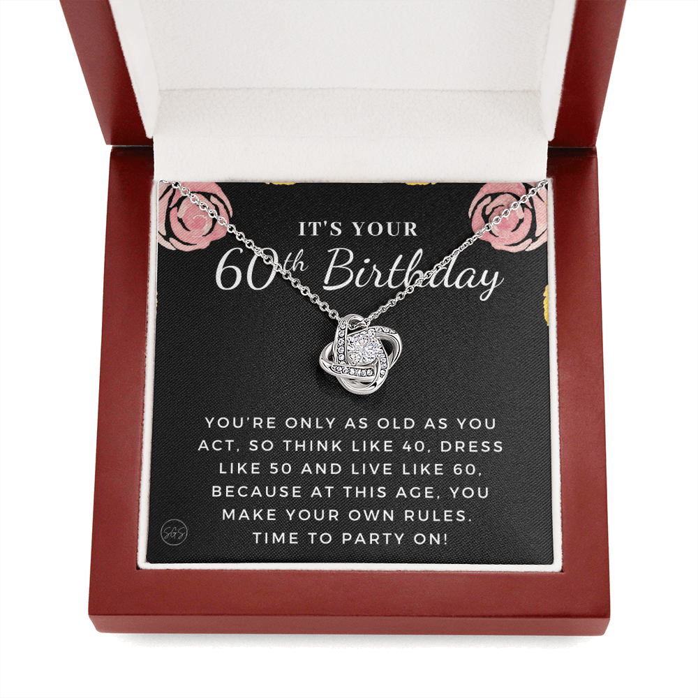 60th Birthday Gift for Women | Bday Present for Mom, Stepmom, Grandma, Friend, Employee, Funny and Heartfelt Card and Necklace 2806k