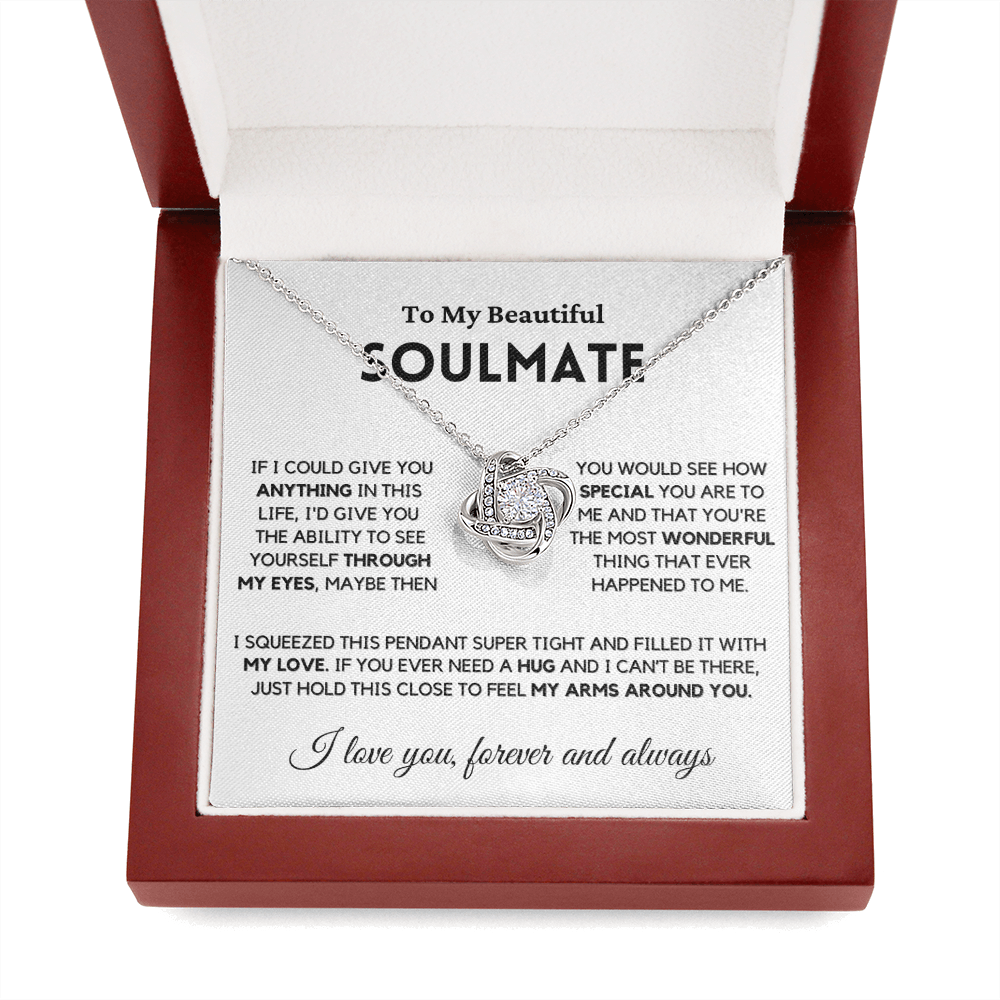 Soulmate - My Eyes - Necklace | Gift for Wife, Girlfriend, Fiance, Annviersary Gift, Valentine's Day Present, From Husband 04sb Necklace Love Knot