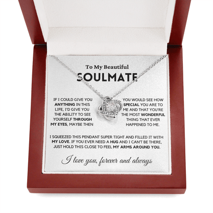 Soulmate - My Eyes - Necklace | Gift for Wife, Girlfriend, Fiance, Annviersary Gift, Valentine's Day Present, From Husband 04sb Necklace Love Knot