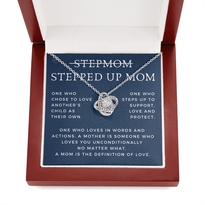 Stepped Up Mom | Gift for Stepmom, Bonus Mom, Stepmother, Grandma, Second Mama, From Step Daughter Son, Mother's Day, Birthday, Foster 125aK