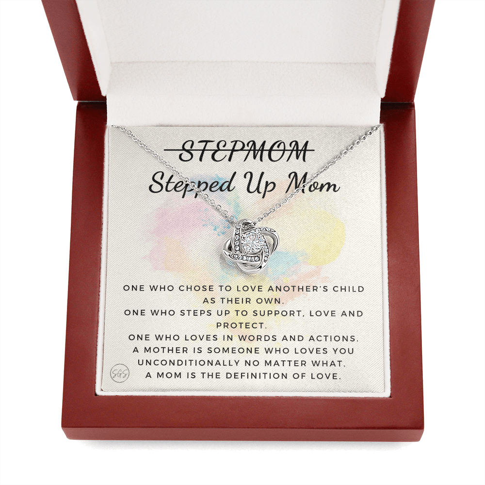 Stepped Up Mom | Gift for Stepmom, Bonus Mom, Stepmother, Grandma, Second Mama, From Step Daughter Son, Christmas, Birthday, Foster 1026eK