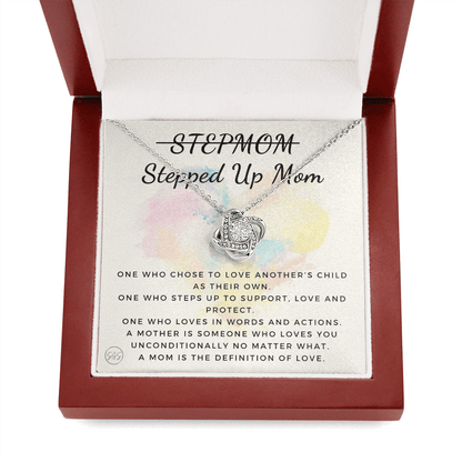 Stepped Up Mom | Gift for Stepmom, Bonus Mom, Stepmother, Grandma, Second Mama, From Step Daughter Son, Christmas, Birthday, Foster 1026eK