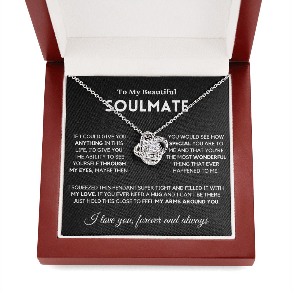 Soulmate - My Eyes - Necklace | Gift for Wife, Girlfriend, Fiance, Annviersary Gift, Valentine's Day Present, From Husband 04sa Necklace Love Knot