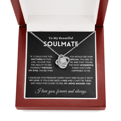 Soulmate - My Eyes - Necklace | Gift for Wife, Girlfriend, Fiance, Annviersary Gift, Valentine's Day Present, From Husband 04sa Necklace Love Knot