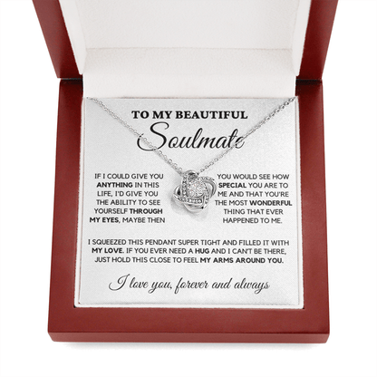 Soulmate - My Eyes - Necklace | Gift for Wife, Girlfriend, Fiance, Annviersary Gift, Valentine's Day Present, From Husband Necklace Love Knot