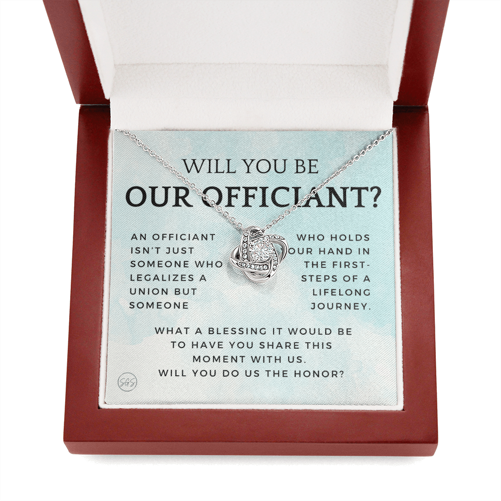 Wedding Officiant Proposal Gift | Will You Marry Us? Will You Be Our Officiant? For Friends, Best Friend Bestie Necklace Bridal Party 0131cK