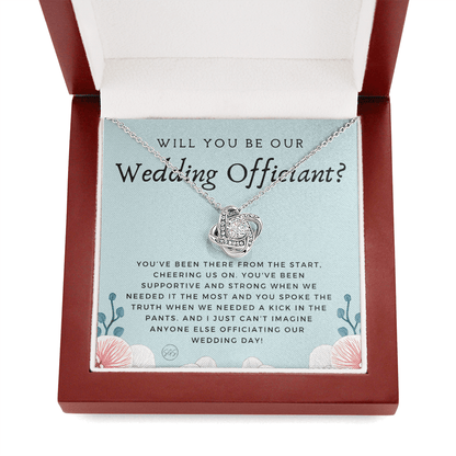 Wedding Officiant Proposal Gift | Will You Marry Us? Will You Be Our Officiant? For Friends, Best Friend Bestie Necklace Bridal Party 0817eK2