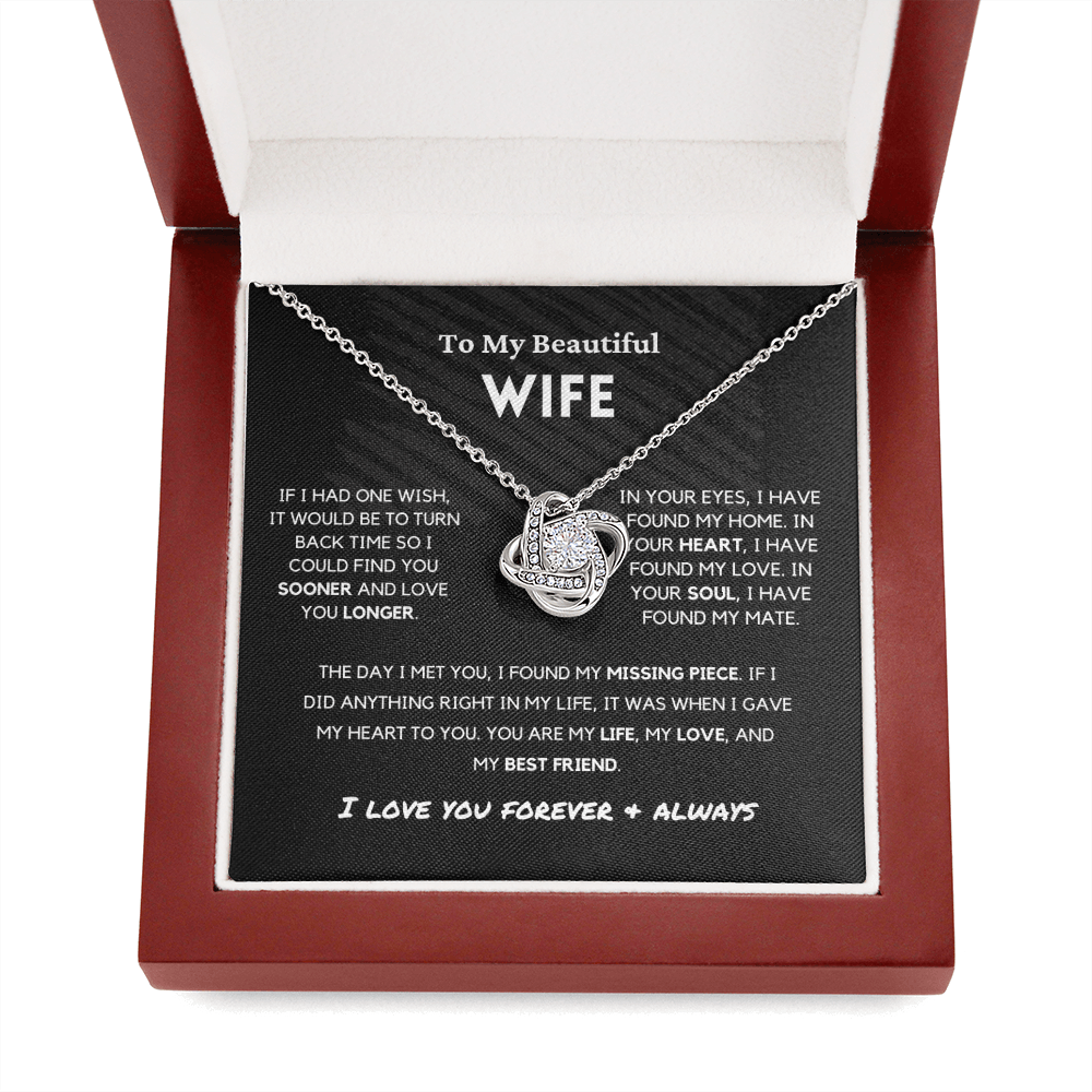 Soulmate - Missing Piece - Eternal Hope Necklace | Romantic Gift for Wife, Fiancé, Girlfriend, Valentine's Day Present 0201cK