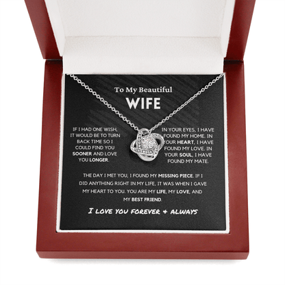 Soulmate - Missing Piece - Eternal Hope Necklace | Romantic Gift for Wife, Fiancé, Girlfriend, Valentine's Day Present 0201cK