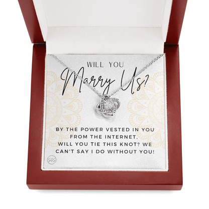Wedding Officiant Proposal Gift | Will You Marry Us? Will You Be Our Officiant? For Friends, Best Friend Bestie Necklace Bridal Party 0817hK2