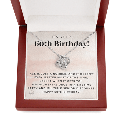 60th Birthday Gift for Women | Bday Present for Mom, Stepmom, Grandma, Friend, Employee, Funny and Heartfelt Card and Necklace 2805k
