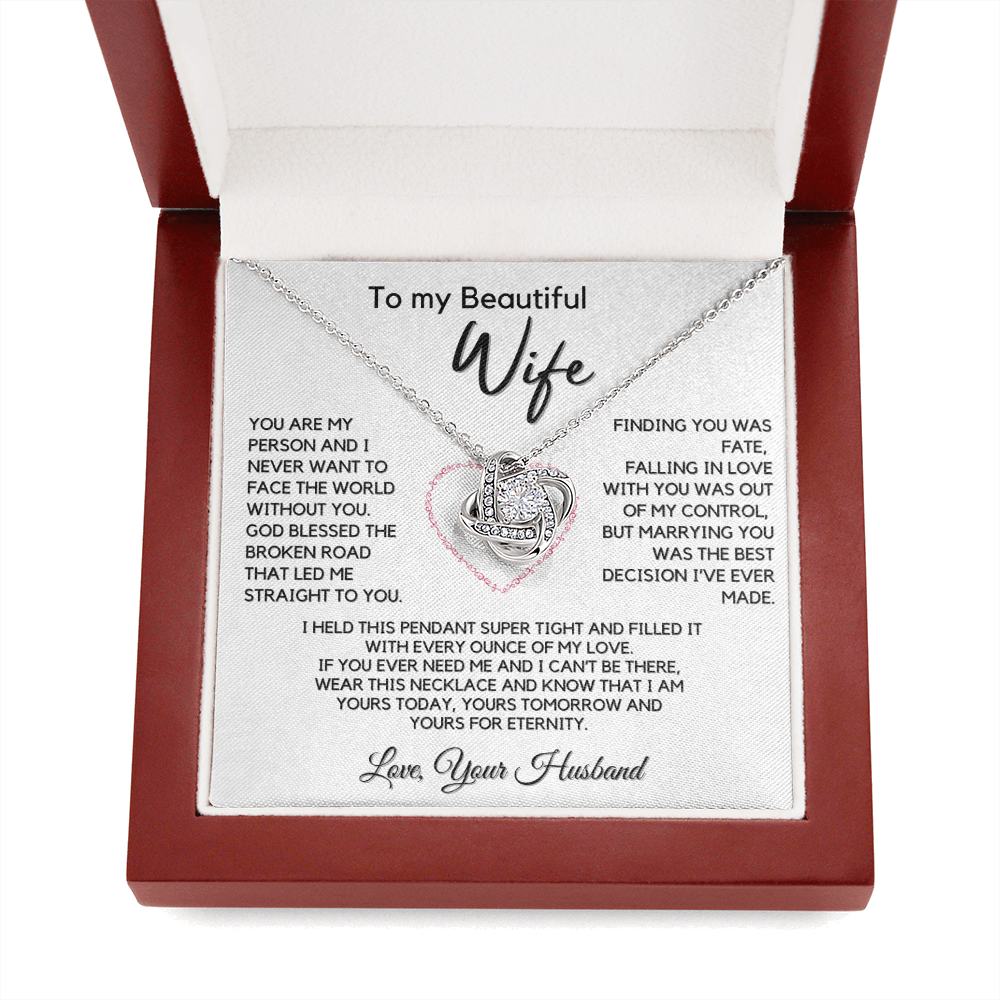 Romantic Gift for Wife - You Are My Person, Love Knot