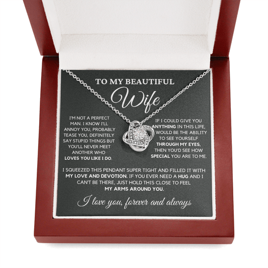 Gift for Wife - No One Loves You Like I Do - Love Knot Necklace