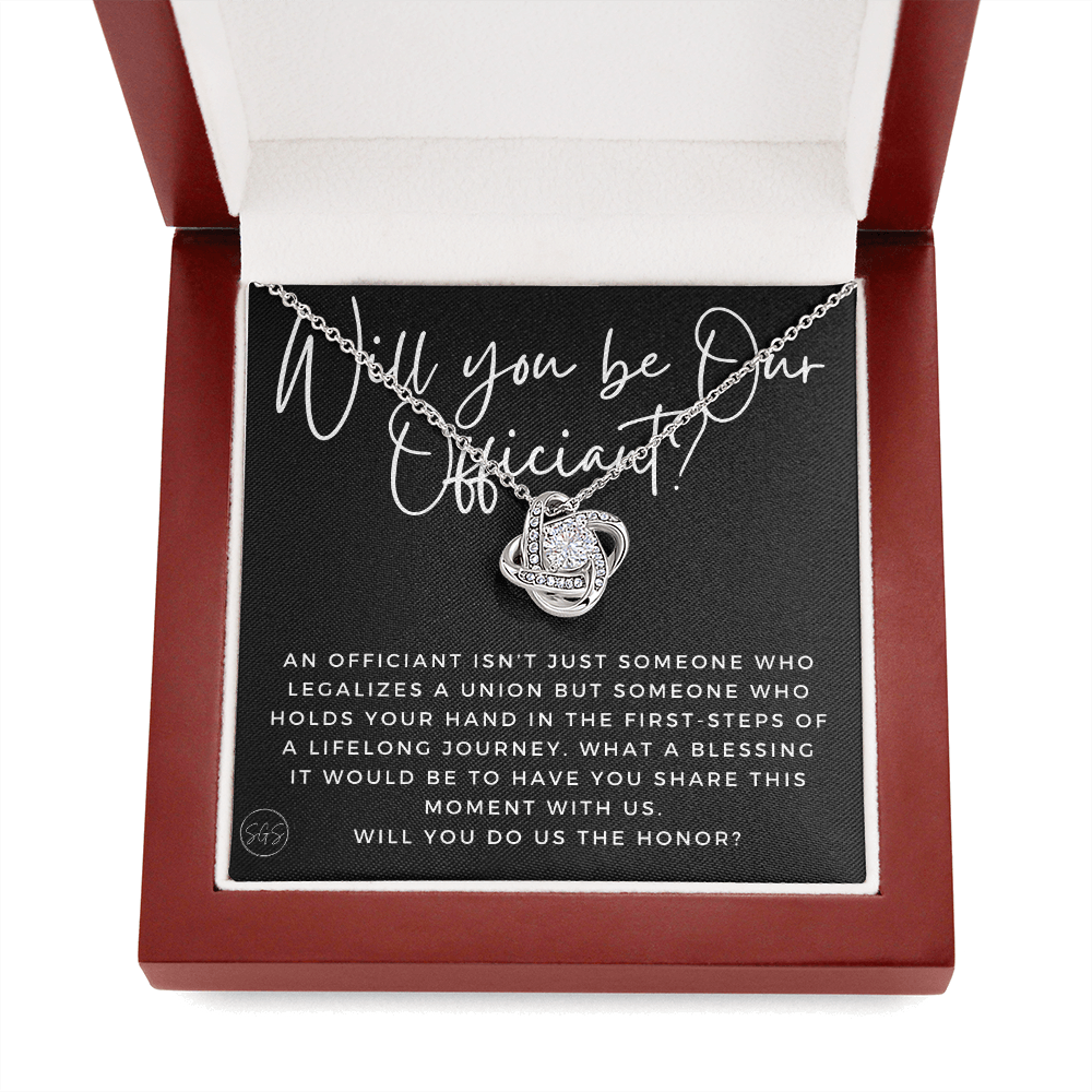 Wedding Officiant Proposal Gift | Will You Marry Us? Will You Be Our Officiant? For Friends, Best Friend Bestie Necklace Bridal Party  0817cK2
