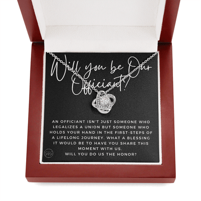 Wedding Officiant Proposal Gift | Will You Marry Us? Will You Be Our Officiant? For Friends, Best Friend Bestie Necklace Bridal Party  0817cK2