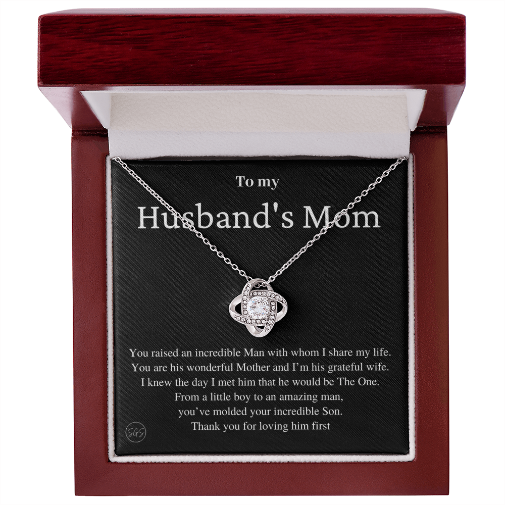 Husband's Mom - Lovely Mother - Necklace | Mother in Law Gift, Mother's Day Gift, From Daughter-in-Law, Mother of the Groom Love Knot 0418bK