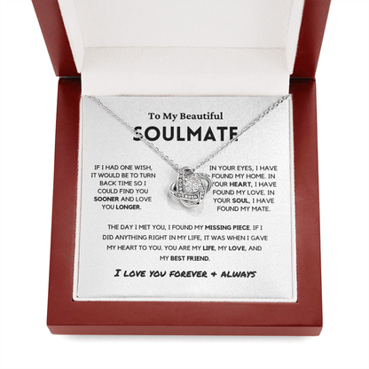 Soulmate - Missing Piece - Eternal Hope Necklace | Romantic Gift for Wife, Fiancé, Girlfriend, Valentine's Day Present 0201aK