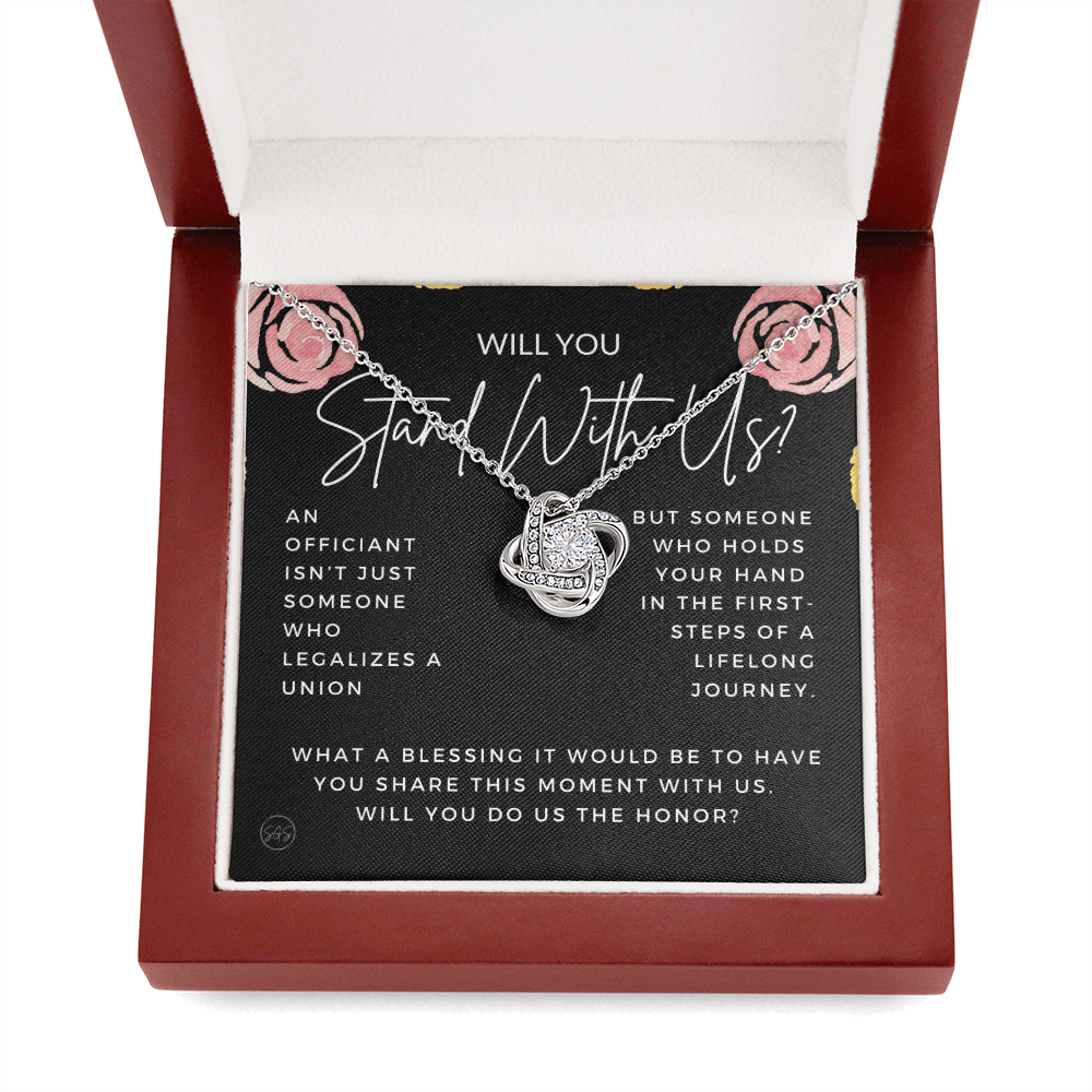 Wedding Officiant Proposal Gift | Will You Marry Us? Will You Be Our Officiant? For Friends, Best Friend Bestie Necklace Bridal Party 0131kK