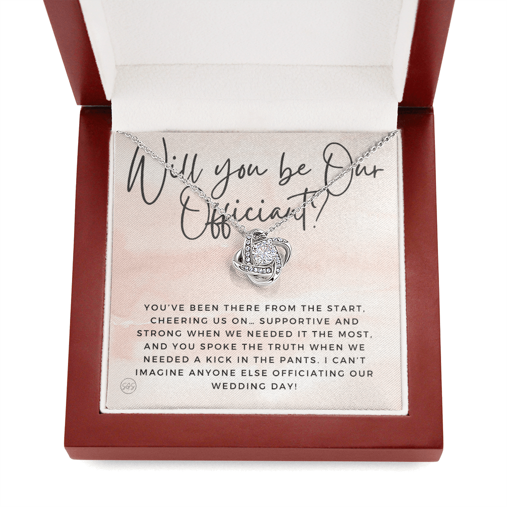 Wedding Officiant Proposal Gift | Will You Marry Us? Will You Be Our Officiant? For Friends, Best Friend Bestie Necklace Bridal Party 0131yK