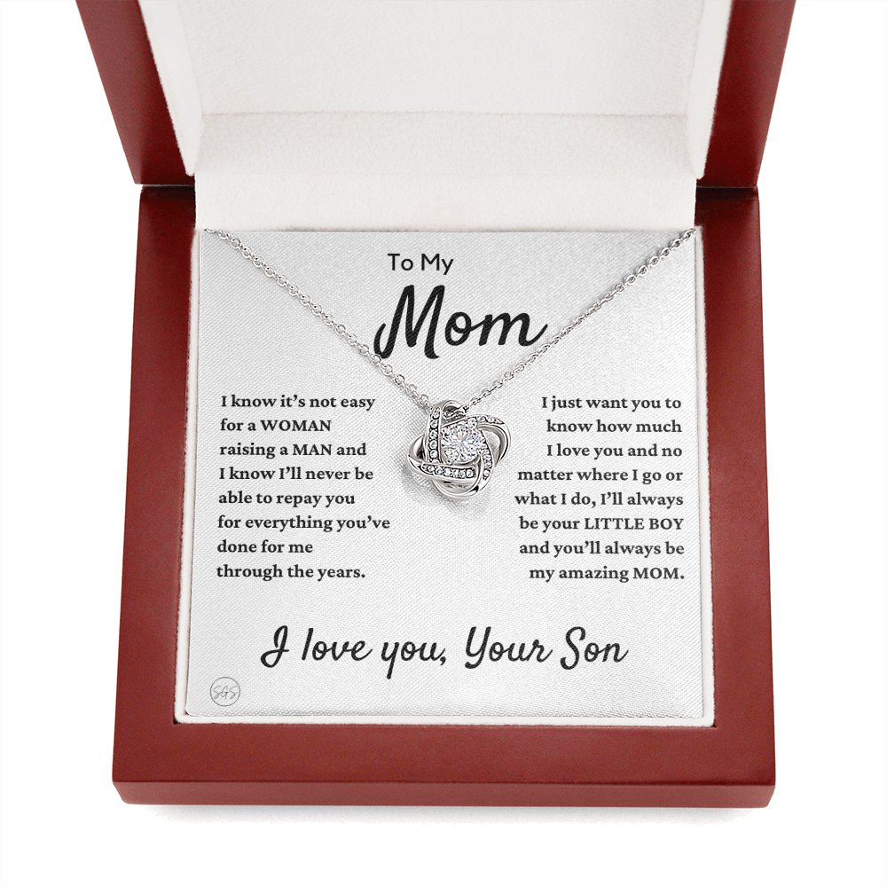 Mom - Loved Mother - Necklace | Gift for Mother From Son, Mother's Day Necklace, I'll Always Be Your Little Boy, I Love You Mom