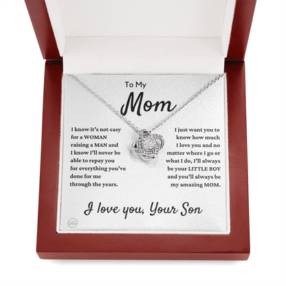 Mom - Loved Mother - Necklace | Gift for Mother From Son, Mother's Day Necklace, I'll Always Be Your Little Boy, I Love You Mom