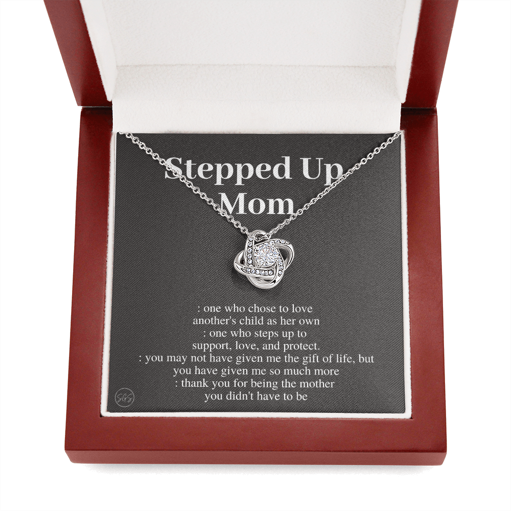 Stepped Up Mom | Gift for Stepmom, Bonus Mom, Stepmother, Grandma, Second Mama, From Step Daughter Son, Christmas, Birthday, Foster 1105aK