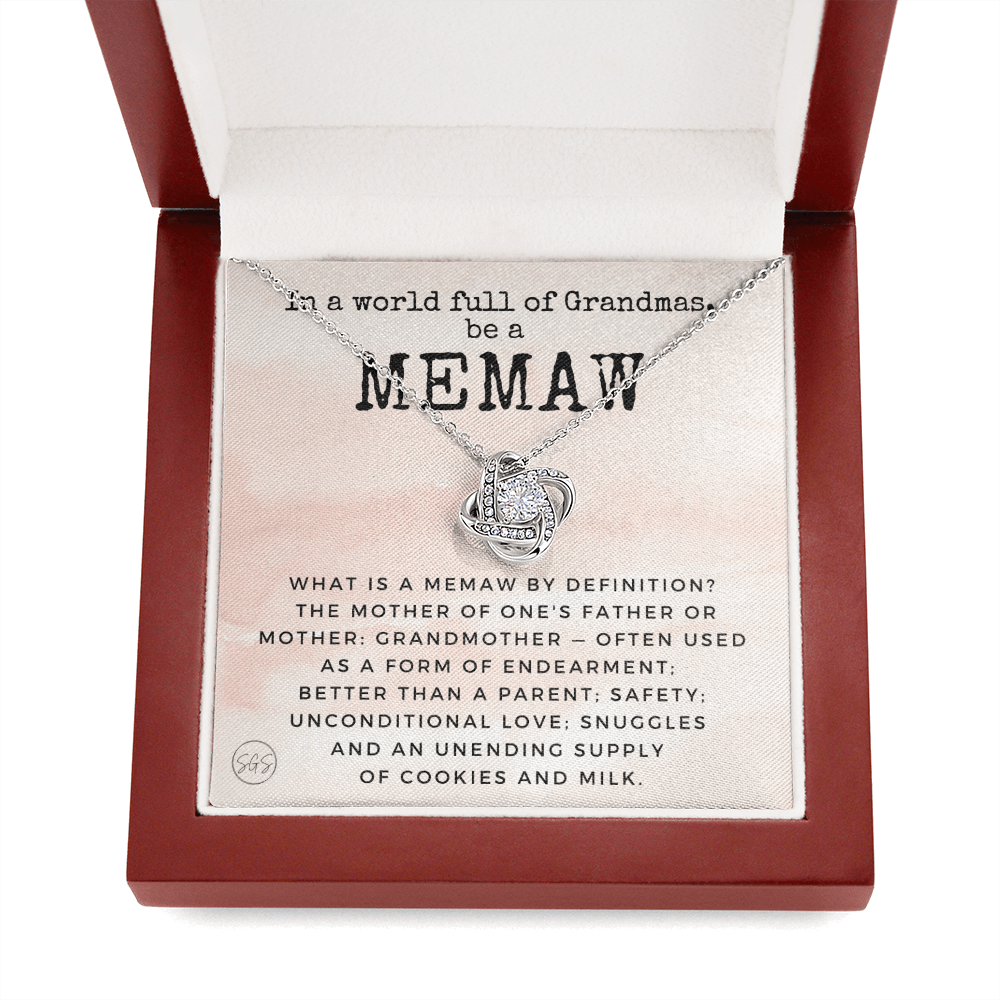 Gift for Memaw | Grandmother Nickname, Grandma, Mother's Day Necklace, Birthday, Get Well, Missing You, Memaw Definition, Christmas, From Family Grandkids  Granddaughter Grandson 1118cK