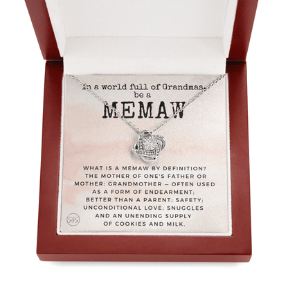 Gift for Memaw | Grandmother Nickname, Grandma, Mother's Day Necklace, Birthday, Get Well, Missing You, Memaw Definition, Christmas, From Family Grandkids  Granddaughter Grandson 1118cK